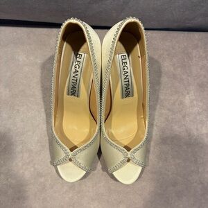 Satin Heels with Peep-Toe Design